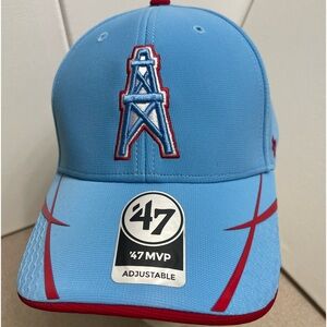Houston Oilers 47 Brand MVP Blue Red Adjustable Strapback Hat Cap NEW NFL Titans